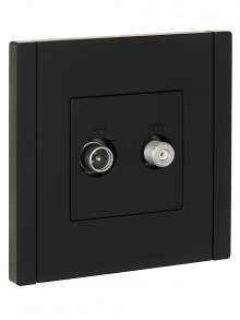 FORTE&PIANO Роз. двойная TV+SAT FP138 чер. IEK, FP-AF20-O-K02