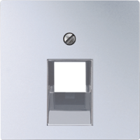 Крышка для одинарных телефонных и компьютерных розеток (UAE), фиксация винтом; дюропласт; алюминий; A500, A569-1PLUAAL