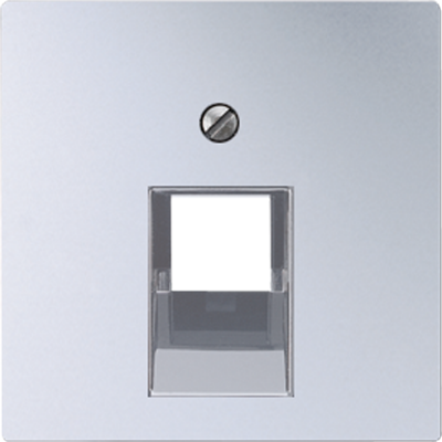 Крышка для одинарных телефонных и компьютерных розеток (UAE), фиксация винтом; дюропласт; алюминий; A500, A569-1PLUAAL