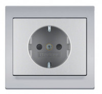 Berker Розетка 2к+З, алюминий, серия K.5