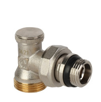 Клапан настроечный угловой с кольцом MVI 1/2" с выходом под евроконус, TR.115.04