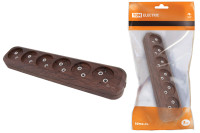 Колодка розеточная 6 гнезд 2П б/з 10А 250В "Эко" (бук) TDM Electric, SQ1806-0070