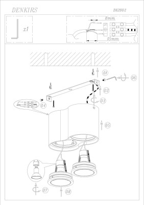 Denkirs DK2002-BK Светильник накладной IP 20, 50 Вт, GU10, черный, алюминий