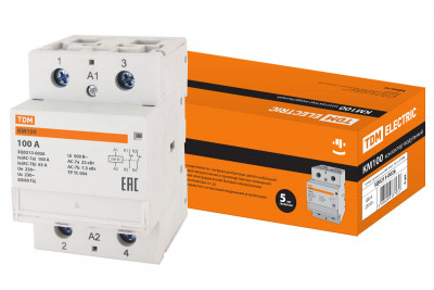 Контактор модульный КМ100/2-100 2НЗ TDM Electric, SQ0213-0026
