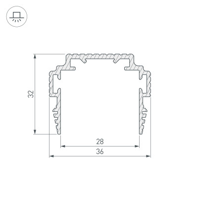 Профиль-держатель TEK-PLS-ZM-TK-2000 (Arlight, Алюминий), 035011