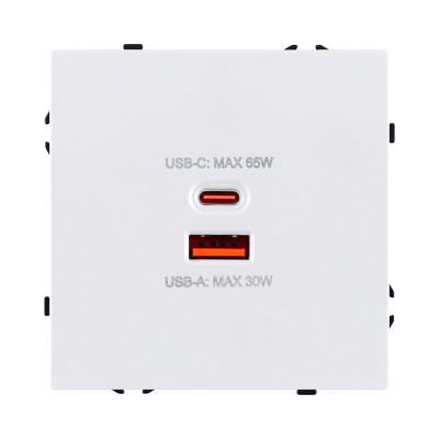 Розетка USB A+C 65W, белый матовый Kollinger Eclipse EC-024WH