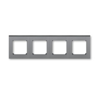 ABB EPJ Levit сталь / дымчатый чёрный Рамка 4 поста