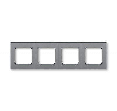 ABB EPJ Levit сталь / дымчатый чёрный Рамка 4 поста