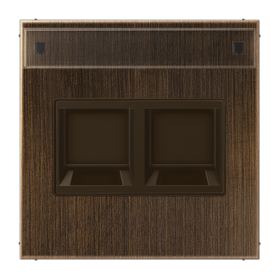 Плата (фиксация защёлкиванием) для одного модуля с полем для надписи; металл; латунь Antik, ME1969-2NAWEAT