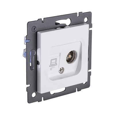 Розетка двойная TV (мама) + RJ45 Cat.5, белый Kollinger REA-012WH для Aspekt, Eleganz, Reflex