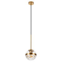 Arte Lamp DELACRUA, Подвес, цвет арматуры - ПОЛИРОВАННАЯ МЕДЬ, цвет плафона/декора - ПРОЗРАЧНЫЙ, 1х40W E14, A7770SP-1PB