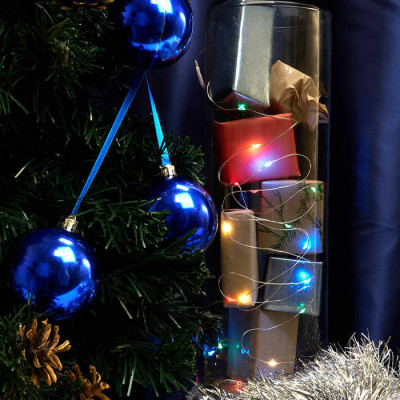 Гирлянда линейная Роса,  100LED мультиколор, 10м, IP20 USB, прозрачный шнур, CL576, Feron 48188