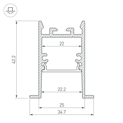 Профиль SL-COMFORT-3542-F-2000 ANOD (Arlight, Алюминий), 031764