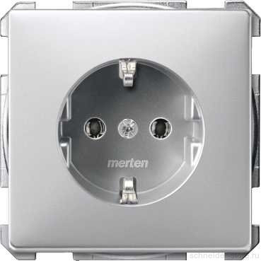 SD Розетка со шторками 2К+З 16А 250В~, винт. клеммы, алюм.