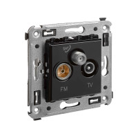 4402533 - ДКС Розетка TV-FM-SAT в стену, "Avanti", "Черный квадрат"