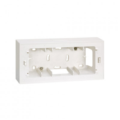 Simon 27865-65 S27 Коробка для наружного монтажа накладки 27721-35, 250х118х53мм, бел.
