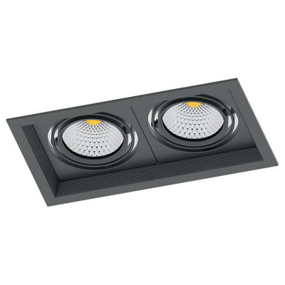 Светильник карданный светодиодный 2x20W 3600 Lm, 4000К, 35 градусов, черный, AL202 с драйвером и клеммой в комплекте, Feron 41292