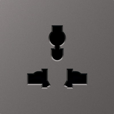 Donel A07 матовый титан накладка для  розетки мультистандарт, со шторками 16A 250 В~,серия DB, DE11645