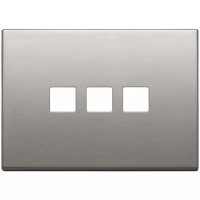 Vimar Накладка плоская, 3 модуля на 3 кнопки, Flat, никель матовый, 22683.3.11