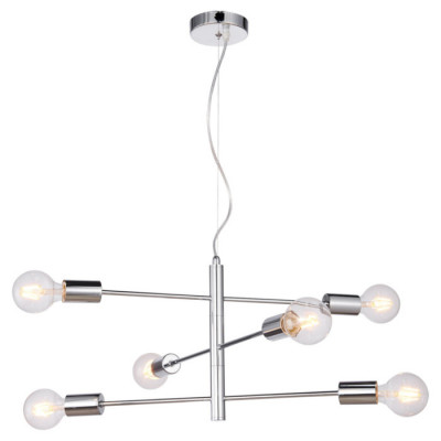 LUSSOLE HURON Люстра подвесная, цвет основания - хром, 6x60W E27, LSP-8154