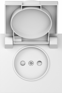 Donel S08 матовый белый накладка для розетки без заземления, с крышкой, 16A 250 В~, серия DB, DS43433