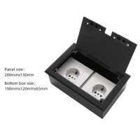 Люк напольный на 2 модуля (горизонт.), металлический, h=65мм, с рамкой, крышка без углубления, TIMIUX, черный, EU2GH65R BL Люк напольный на 2 модуля (горизонт.), металлический, h=65мм, с рамкой, крышка без углубления, TIMIUX, черный, EU2GH65R BL