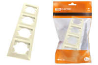 Рамка 4-х постовая горизонтальная сл. кость "Лама" TDM Electric, SQ1815-0132