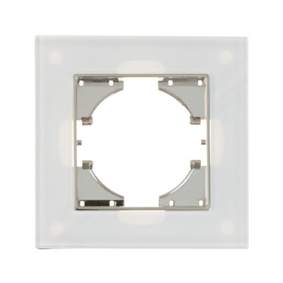 С1110-030 GUSI UGRA РАМКА 1-местная, стекло, цвет белый., С1110-030