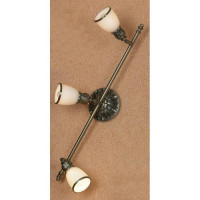 LUSSOLE FURLO Спот, цвет основания - бронзовый, плафон - стекло (цвет - белый), 3x40W E14, LSL-7301-03