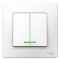 BLANCA С/У 2-клавишный ВЫКЛЮЧАТЕЛЬ (cх.5) с подсветкой, 10А, 250B, БЕЛЫЙ
