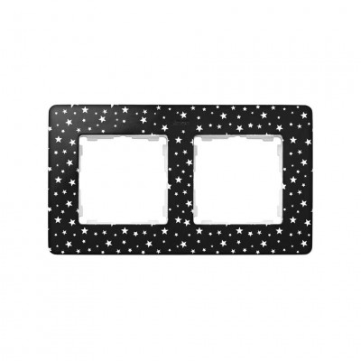 Simon 8200620-222 S82Detail Рамка 2-ная, черный, звезды