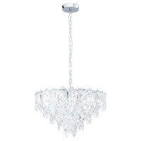 39722 Подвес CARVARIO, 10х40W (E14), ?615, H1100, сталь, хром//стекло, прозрачный