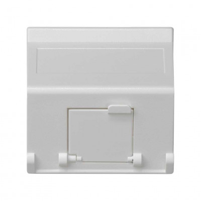 Simon SConnect Адаптер наклонный со шторкой на 1 модуль MD (RJ45, оптоволокно), 45х45мм, белый, K80-9
