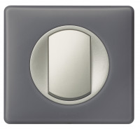 Legrand Выключатель 1-клавишный, вставка - титан,  классика - Фиолетовая перкаль, серия Celiane