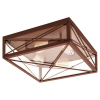 64752 Уличный настенно-потолоч. свет-к GAUDESI, 4X60W(E27), сталь оцинкован., коричн антик/ стекло,