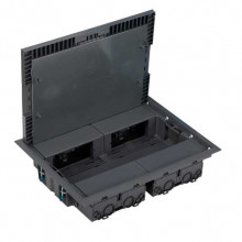 Simon SConnect Люк в пол с горизонт.подключ.потребителей на 8 механизмов К45, глубина 64мм, серый, KF400-1