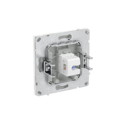 DKC KANT Компьютерная розетка RJ-45 без шторки, кат.6А одинарная,белая магнолия, 7000673