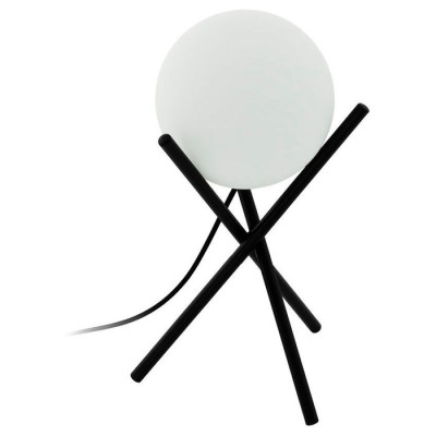 97333 Настольная лампа CASTELLATO 1, 1х28W (E14), ?210, H330, основа ?150, сталь, черный//матовое опа, 97333