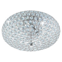 95284 Потолочный светильник CLEMENTE, 2х60W (E27), ?350, сталь, хром/хрусталь, прозрачный