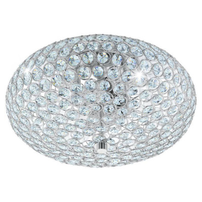 95284 Потолочный светильник CLEMENTE, 2х60W (E27), ?350, сталь, хром/хрусталь, прозрачный