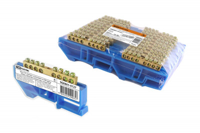 Шина "N" нулевая с изолятором на DIN-рейку 6x9мм стойка бол. 8 групп инд. стикер TDM Electric, SQ0801-0127