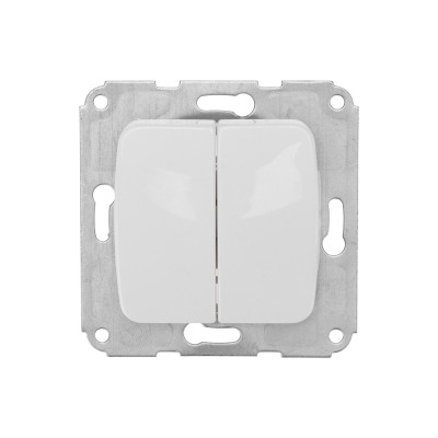 DEA Выключатель 2кл с/у 10А мех. Бел KRANZ (1/10/120), KR-78-0202