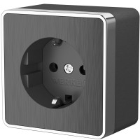 Werkel W5071004/ Розетка с заземлением Gallant (графит рифленый), a051339