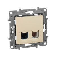 Legrand Розетка двойная RJ11+RJ45 категория 5e UTP - Legrand Etika - слоновая кость, 672352 Legrand Розетка двойная RJ11+RJ45 категория 5e UTP - Legrand Etika - слоновая кость, 672352