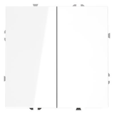 Выключатель встраиваемый VOLTUM S70 двухклавишный 10А, (белый глянцевый), VLS020101