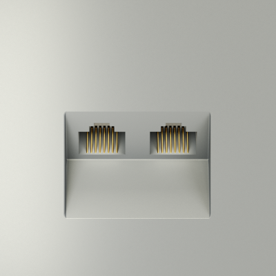 Розетка компьютерная встраиваемая VOLTUM S70 двойная RJ45+RJ45 кат.6, (сталь), VLS060205