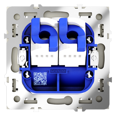 Розетка компьютерная встраиваемая VOLTUM S70 двойная RJ45+RJ45 кат.6, (сталь), VLS060205
