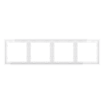 Рамка пластиковая VOLTUM S70 на 4 поста, (белый глянцевый), VLS100401