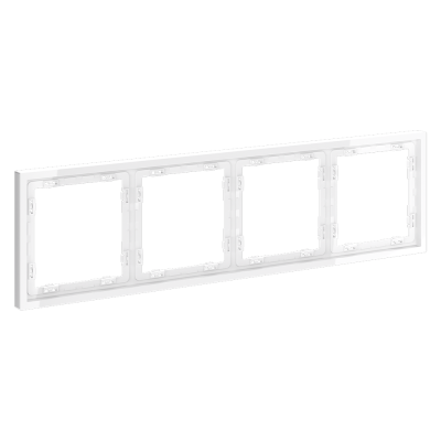 Рамка пластиковая VOLTUM S70 на 4 поста, (белый глянцевый), VLS100401