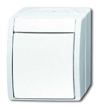 ABB BJE Ocean Альпийский белый Переключатель 1-клавишный накладной IP44